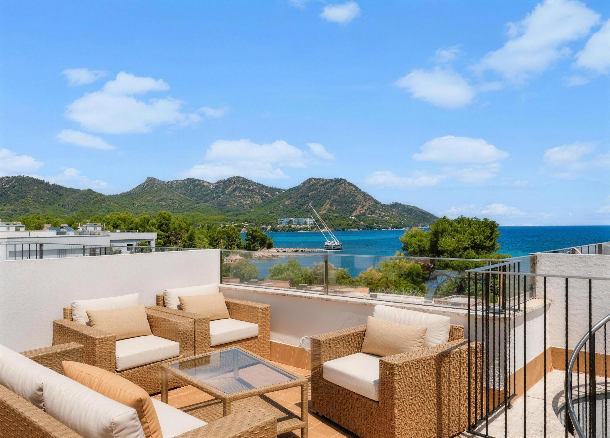 Port Verd | Mallorca – Beachfront penthouse with private roof terrace and sea views